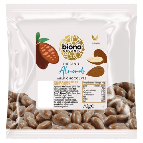 Biona Organic Almonds Milk Chocolate 70g (Pack of 3)