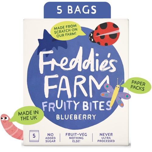 Freddie's Farm Fruity Bites Multipack Blueberry 100g (Pack of 3)