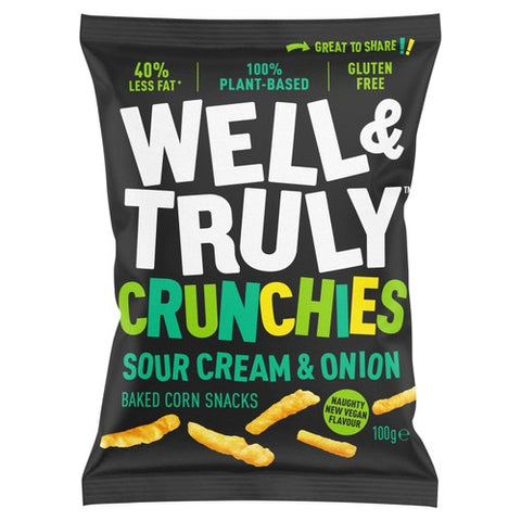 Well & Truly Crunchy Sour Cream & Onion Sticks 100g (Pack of 6)