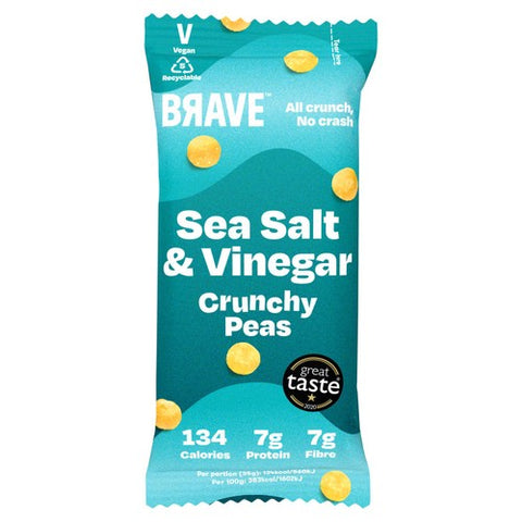 BRAVE Roasted Peas Sea Salt & Vinegar 35g (Pack of 6)