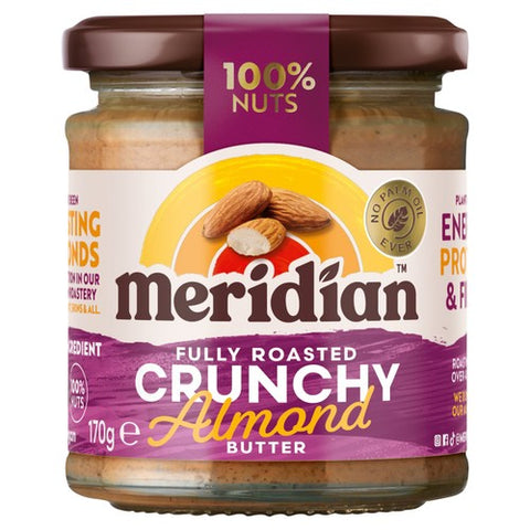 Meridian Crunchy Almond Butter 100% Nuts 170g (Pack of 3)