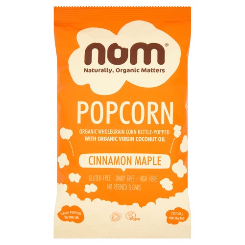 Nom Organic Cinnamon Maple Popcorn 25g (Pack of 6)