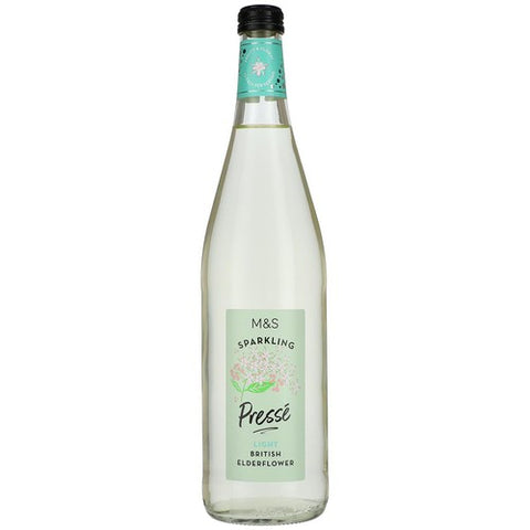 M&S Sparkling Light British Elderflower Presse 750ml (Pack of 2)