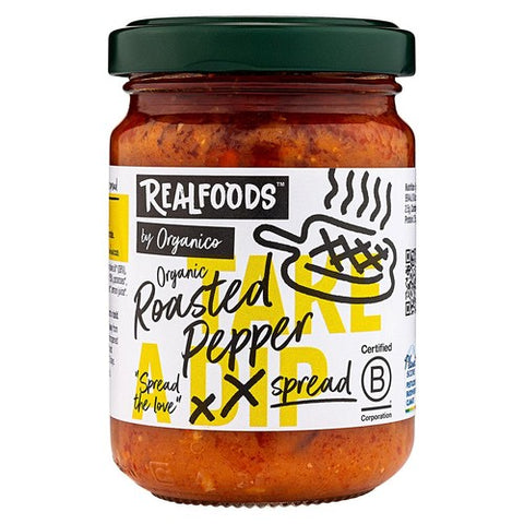 Realfoods Organic Roasted Pepper Spread 140g (Pack of 2)