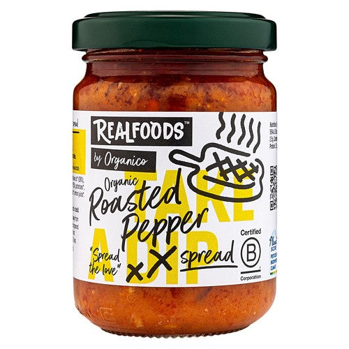 Realfoods Organic Roasted Pepper Spread 140g (Pack of 2)