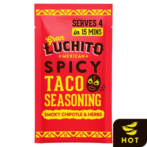 Gran Luchito 'Spicy' Smoky Chipotle & Herb Taco Seasoning Mix 28g (Pack of 2)