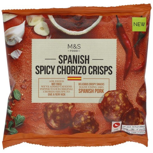 M&S Spanish Spicy Chorizo Crisps 25g (Pack of 6)