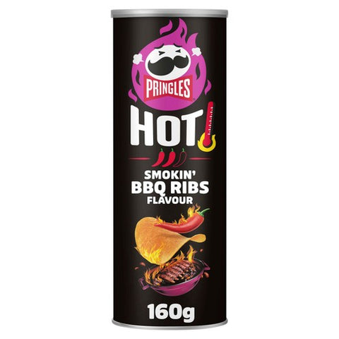 Pringles Hot Smoky BBQ Ribs Sharing Crisps 160g (Pack of 3)