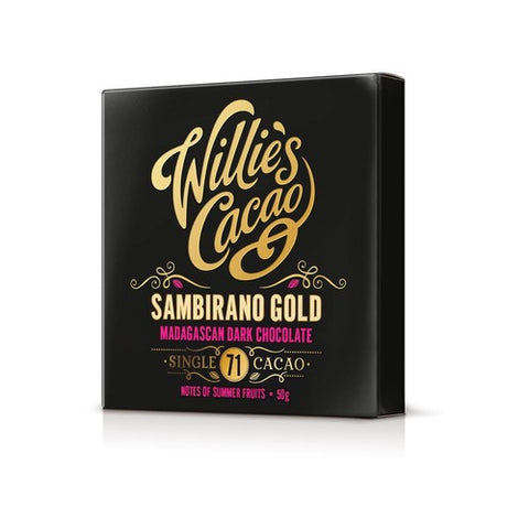 Willie's Cacao 71% Sambirano Dark Chocolate Bar Vegan 50g (Pack of 3)