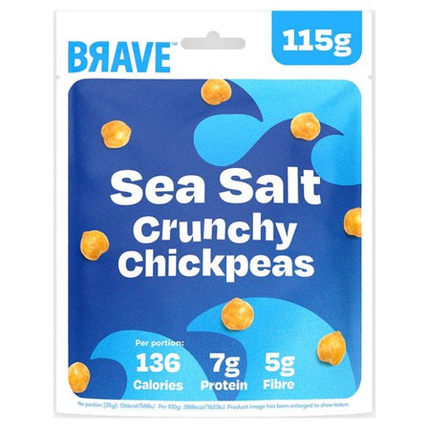 BRAVE Roasted Chickpeas Sea Salt Sharing 115g (Pack of 3)