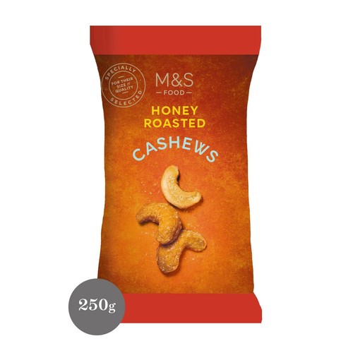 M&S Honey Roasted Cashews 250g (Pack of 3)