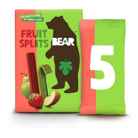 BEAR Fruit Splits Strawberry & Apple 5 x 20g (Pack of 3)