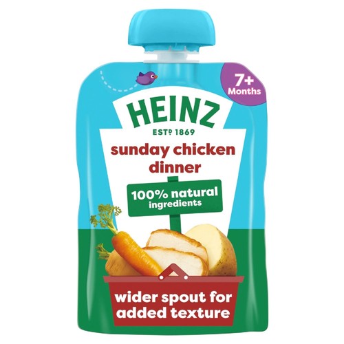 Heinz Sunday Chicken Dinner Baby Food Pouch 7+ Months 130g (Pack of 2)