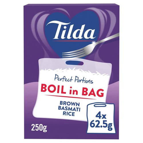 Tilda Boil in the Bag Brown Basmati Rice 4 x 62.5g (Pack of 2)