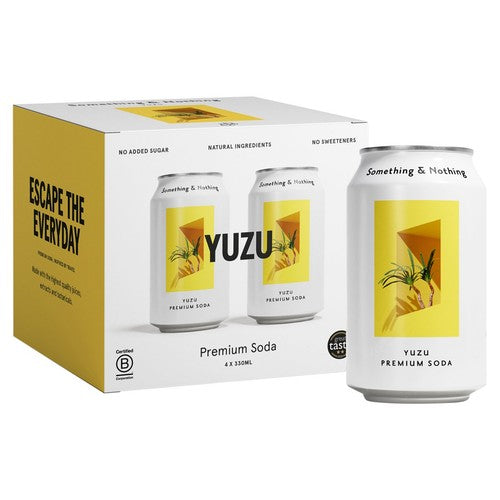 Something & Nothing Yuzu Premium Soda 4 x 330ml (Pack of 2)