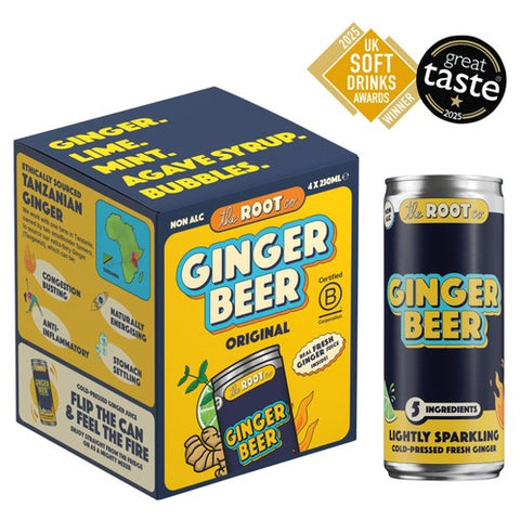 The Root Co. Original Ginger Beer 4 x 230ml (Pack of 2)