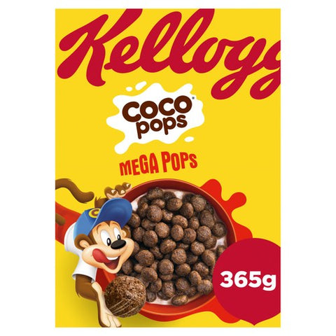 Kellogg's Coco Pops Mega Pops Breakfast Cereal 365g (Pack of 3)