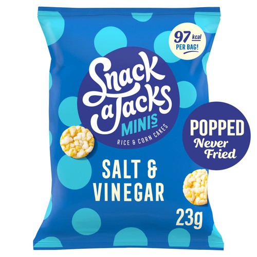 Snack a Jacks Salt & Vinegar Rice Cakes 23g (Pack of 6)