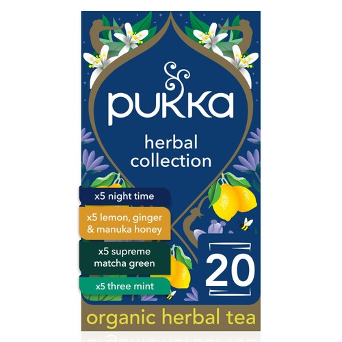 Pukka Organic Herbal Tea Collection, 4 Best Seller Flavours 20's (Pack 3)