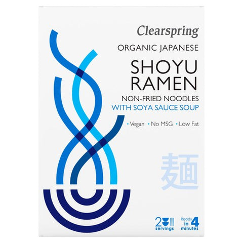 Clearspring Japanese Shoyu Ramen Noodles with Soya Sauce Soup 210g (Pack of 3)