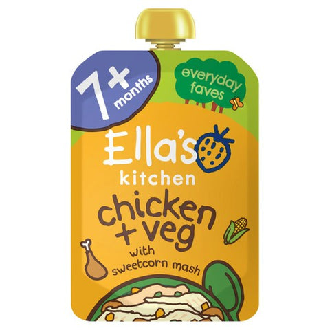 Ella's Kitchen Chicken & Veg Baby Food Pouch 7+ Months 130g (Pack of 2)
