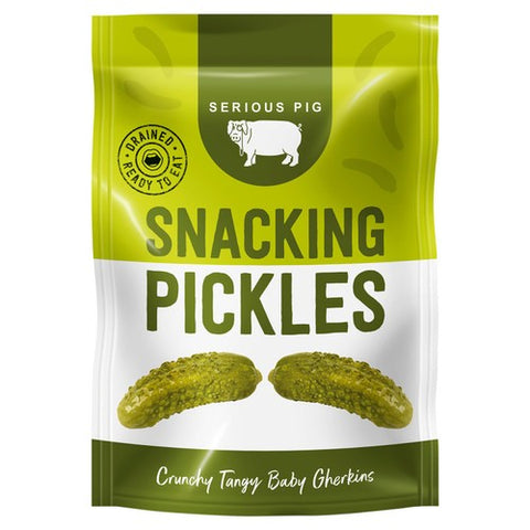 Serious Pig Snacking Pickles Crunchy Tangy Mini Gherkins 40g (Pack of 2)