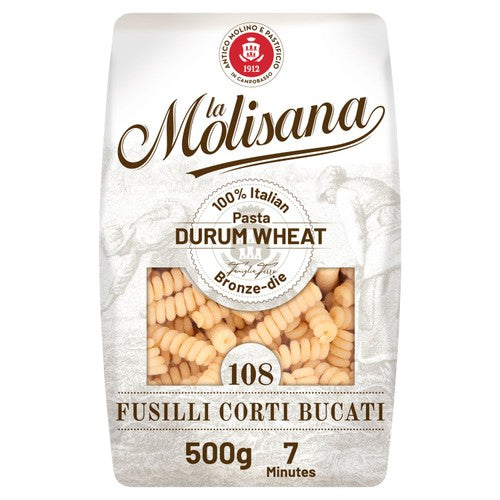 La Molisana Fusilli Corti Bucati Pasta No.108 500g (Pack of 3)