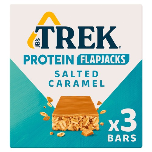 TREK Salted Caramel Protein Flapjacks Multipack 3 x 50g (Pack of 3)