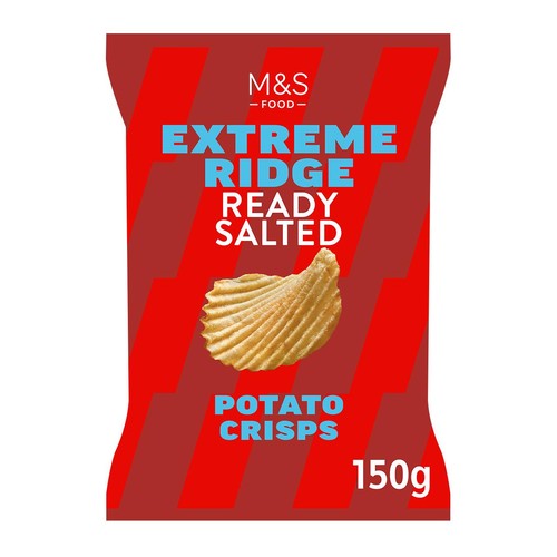 M&S Ready Salted Extreme Ridge Cut Crisps 150g (Pack of 3)
