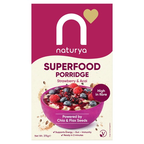 Naturya Superfood Porridge Strawberry & Acai 375g (Pack of 3)