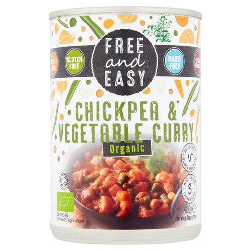 Free & Easy Free From Organic Chick Pea & Vegetable Curry 400g (Pack of 2)