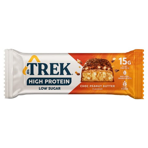 TREK High Protein Low Sugar Choc Peanut Protein Bar 55g (Pack of 3)