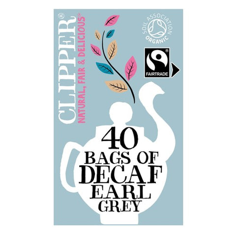 Clipper Organic & Fairtrade Decaffeinated Earl Grey Tea 40's (Pack of 3)