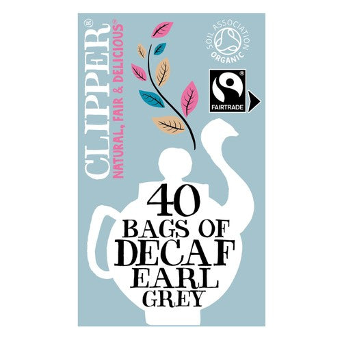 Clipper Organic & Fairtrade Decaffeinated Earl Grey Tea 40's (Pack of 3)