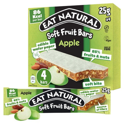 Eat Natural Apple Soft Fruit Bars 4 x 25g (Pack of 3)