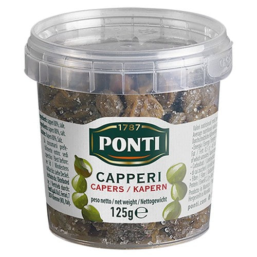 Ponti Capers In Salt 125g (Pack of 2)
