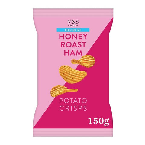M&S Reduced Fat Honey Roast Ham Crisps 150g (Pack of 3)
