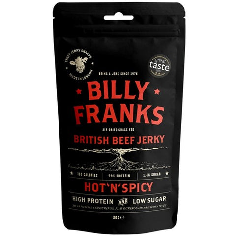 Billy Franks Hot 'N' Spicy Beef Jerky 30g (Pack of 3)