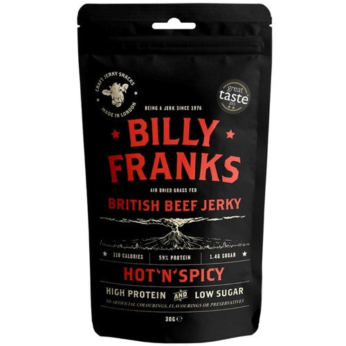 Billy Franks Hot 'N' Spicy Beef Jerky 30g (Pack of 3)