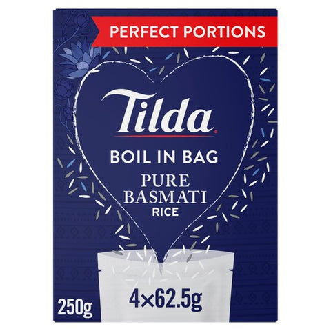 Tilda Boil in the Bag Pure Basmati Rice 4 x 62.5g (Pack of 2)
