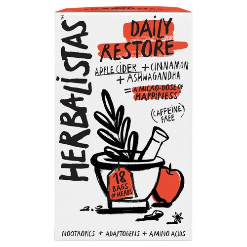 Herbalistas Daily Restore with Apple, Cinnamon Ashwagandha 18's (Pack 3)