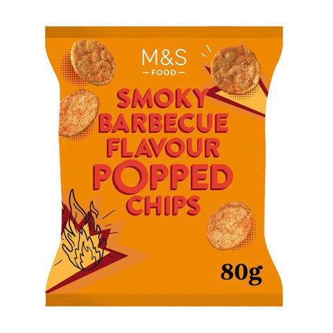 M&S Smoky Barbecue Flavour Popped Potato Chips 80g (Pack of 6)
