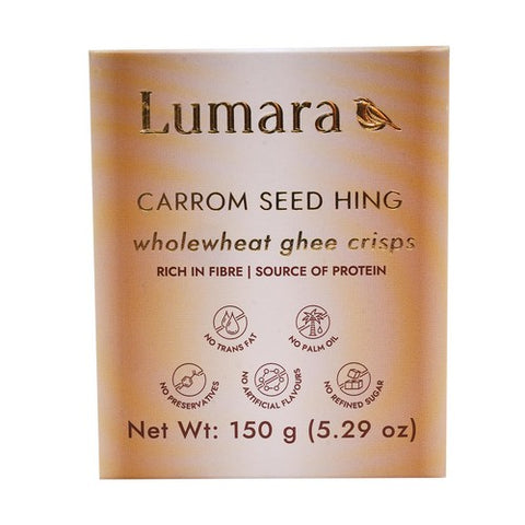 Lumara Wholewheat Ghee Crisps Carrom Seed Hing 150g (Pack of 3)