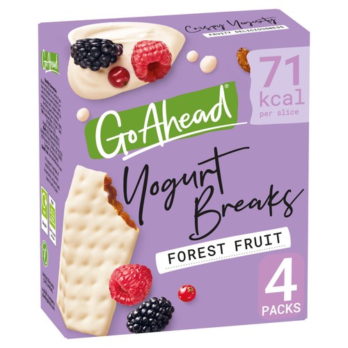Go Ahead Forest Fruit Yogurt Breaks Snack Bars Multipack 4 x 17.8g (Pack of 3)