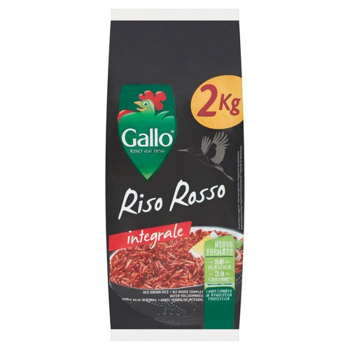 Riso Gallo Red Wholegrain Rustico rice 2kg (Pack of 2)