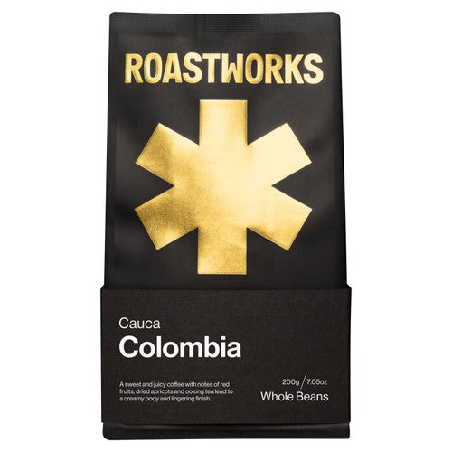 Roastworks Colombia Whole Bean Coffee 200g (Pack of 2)