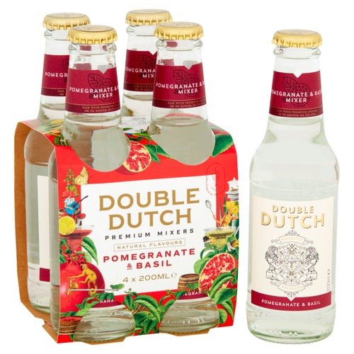Double Dutch Pomegranate & Basil 4 x 200ml (Pack of 2)