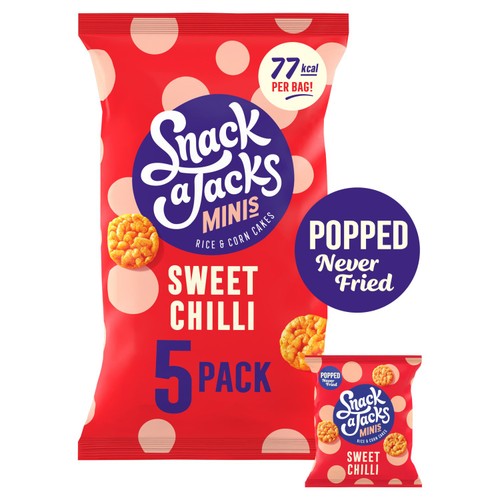 Snack a Jacks Sweet Chilli Rice Cakes 5 x 19g (Pack of 6)