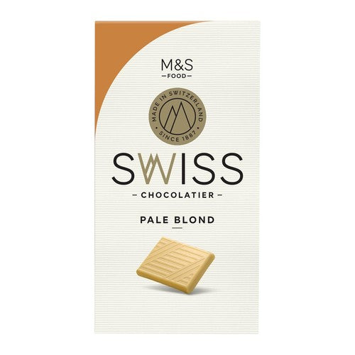 M&S Swiss Golden Blond Chocolate Bar 125g (Pack of 3)