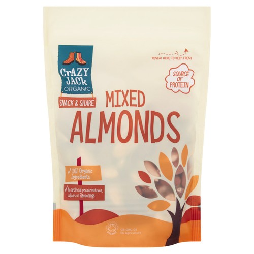 Crazy Jack Organic Mixed Almonds 175g (Pack of 3)